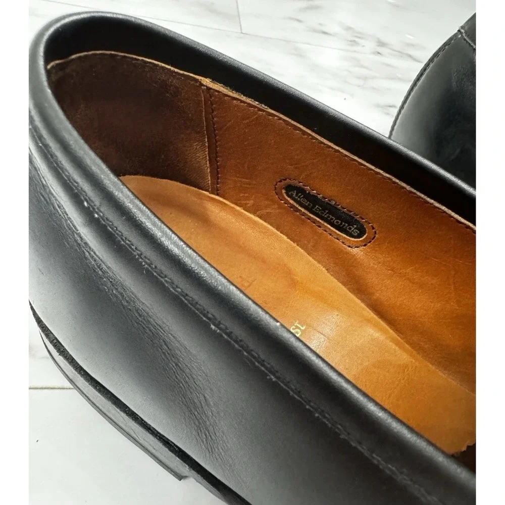 Allen Edmonds Men's Black Lake Forest Leather Penny Loafers Size 10D